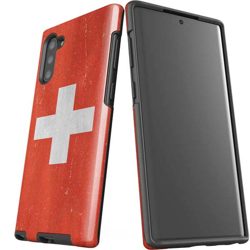Switzerland Flag Distressed Galaxy Note 10 Pro Case